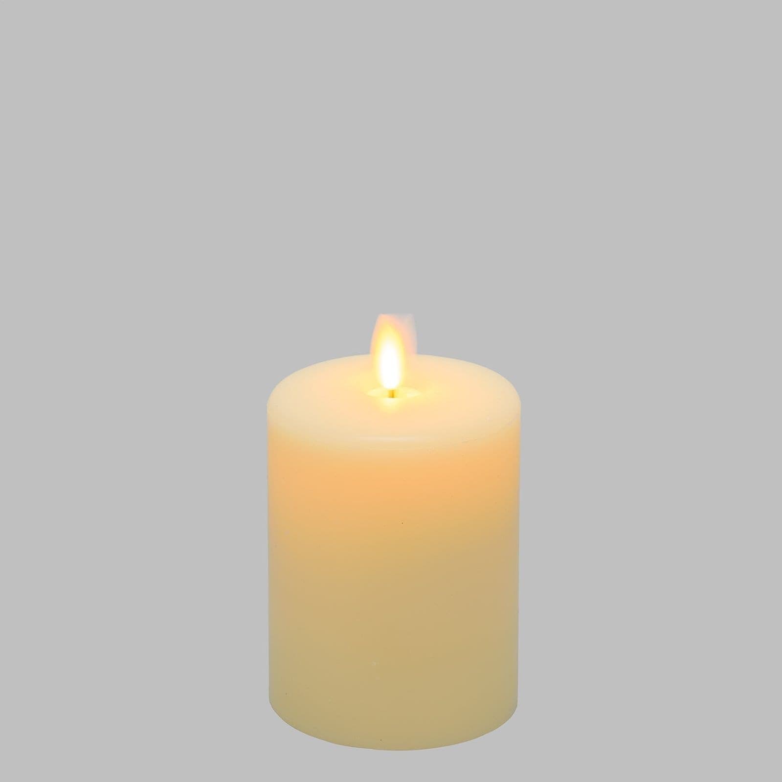 Candela luminosa a led luce calda cera avorio con stoppino mobile decorazione natalizia - 4