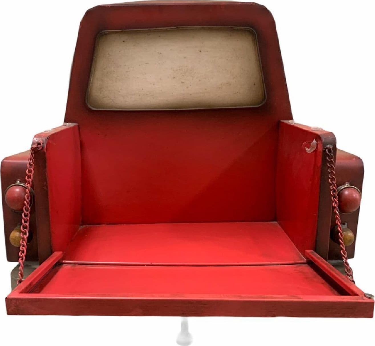 Mensola da parete stile macchina pickup rosso in metallo e vetro - 2