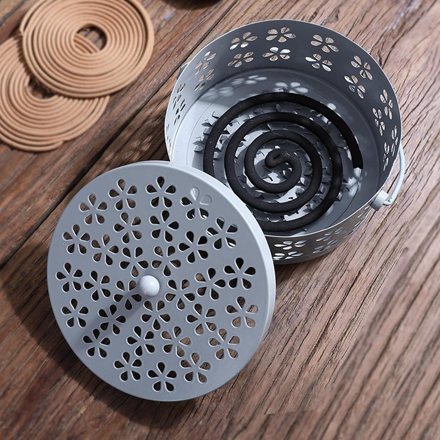 Diffusore in Metallo "Cofanetto" porta Zampirone antizanzare da Esterno Ø 16 cm - 3