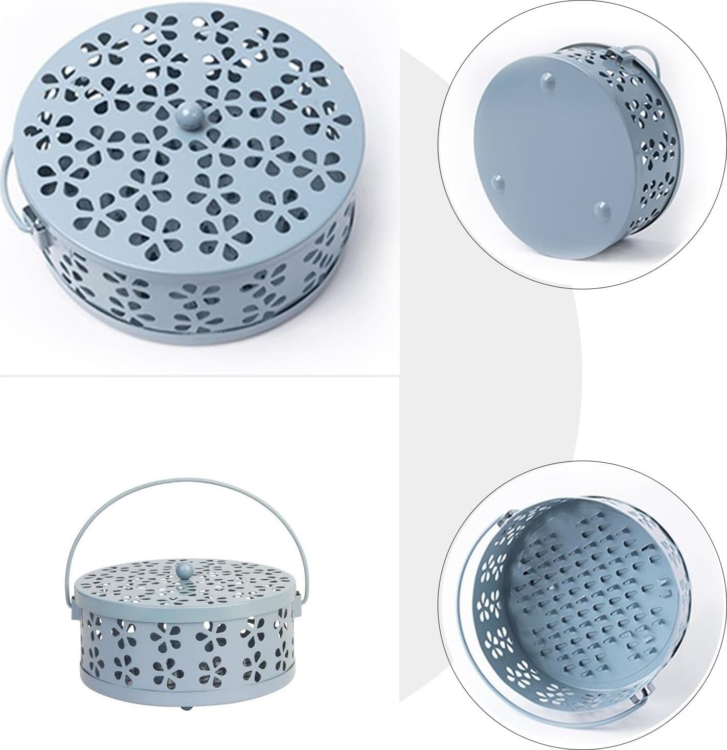 Diffusore in Metallo "Cofanetto" porta Zampirone antizanzare da Esterno Ø 16 cm - 9