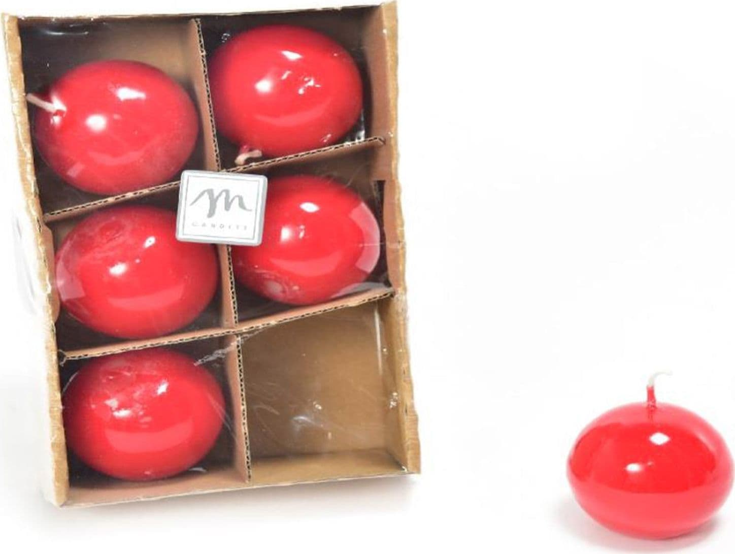 Candele sferiche in cera lucide Ø 4,5 cm decorazione natalizia set da 6 - 4