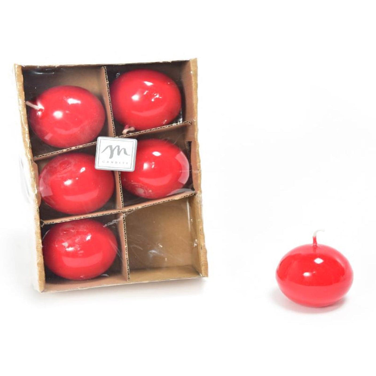 Candele sferiche in cera lucide Ø 4,5 cm decorazione natalizia set da 6 - 4