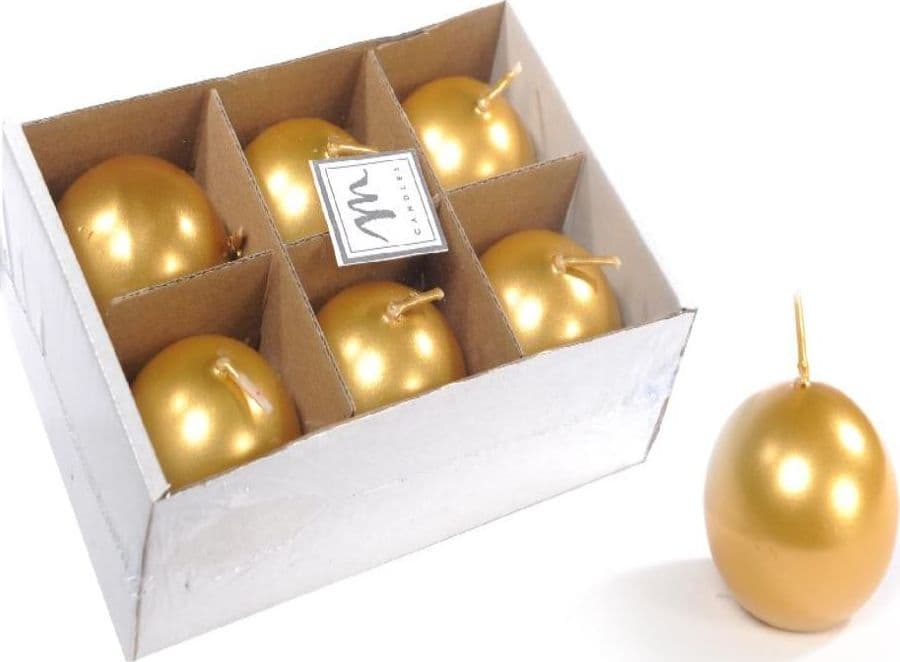 Candele sferiche in cera lucide Ø 4,5 cm decorazione natalizia set da 6 - 3