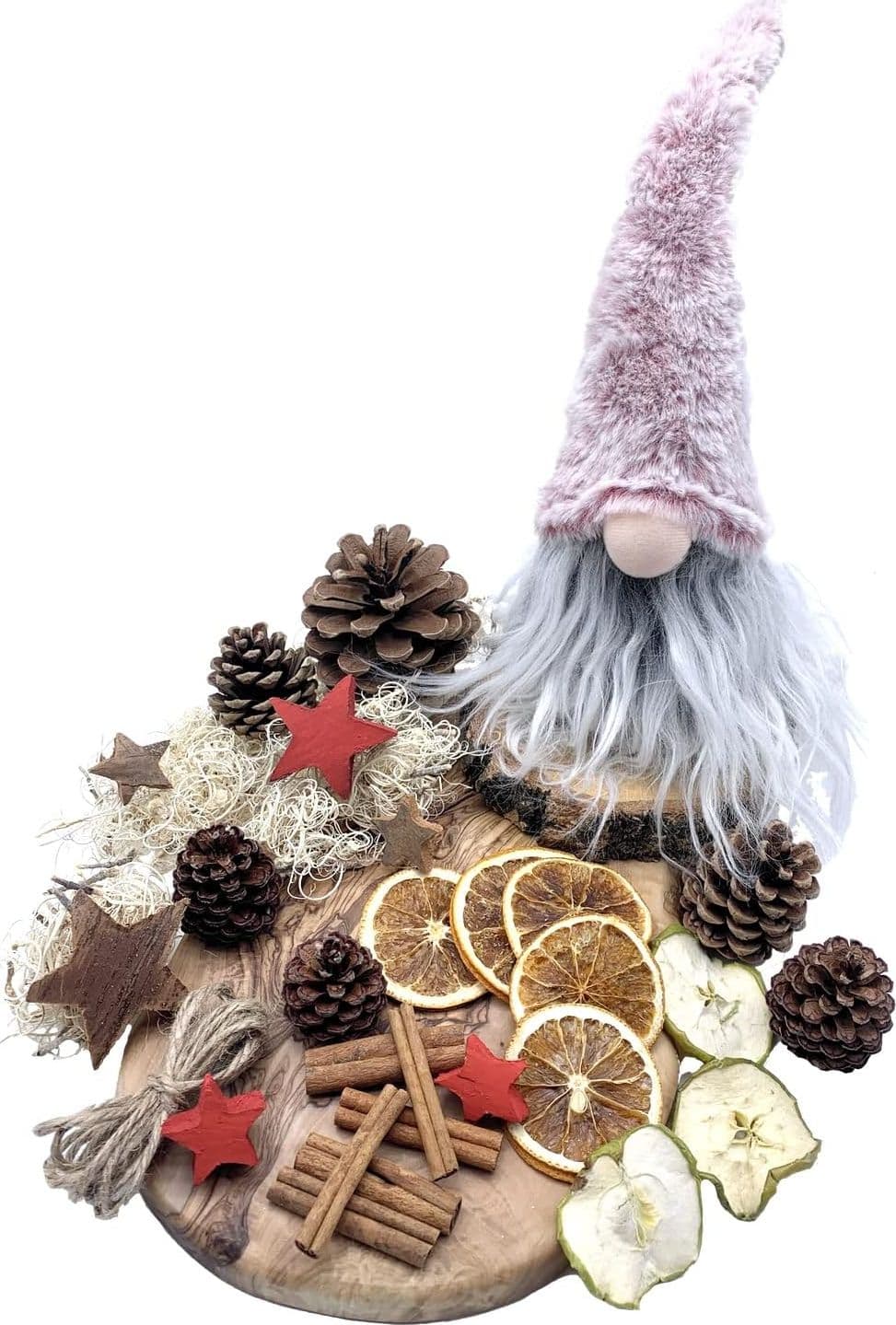 Potpourri di Fiori e Bacche all'arancia con stelle di cocco decorazione natalizia profumata per interno - 3