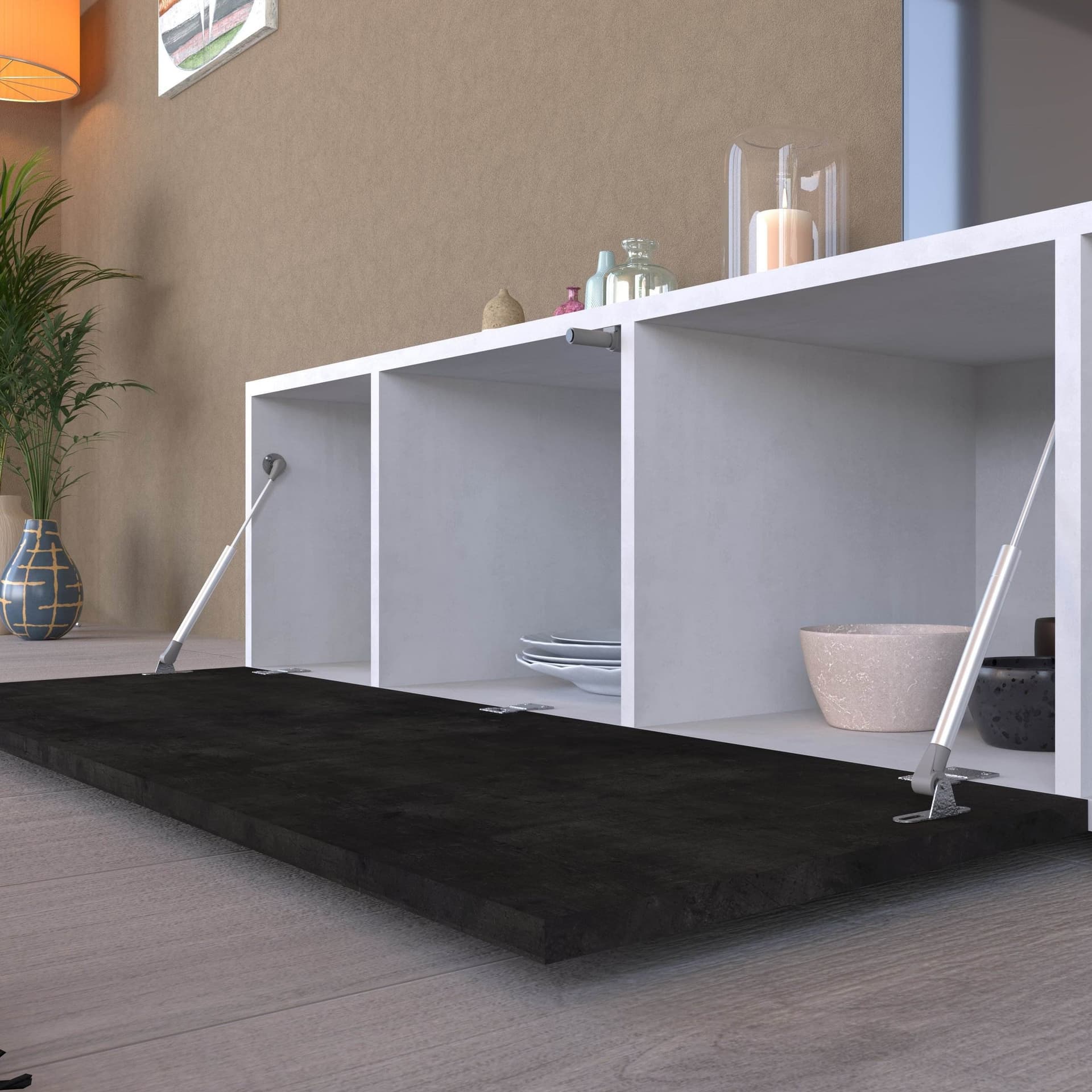 Composizione soggiorno ossido bianco e ossido nero - 202 x 282 x 45 cm - 4