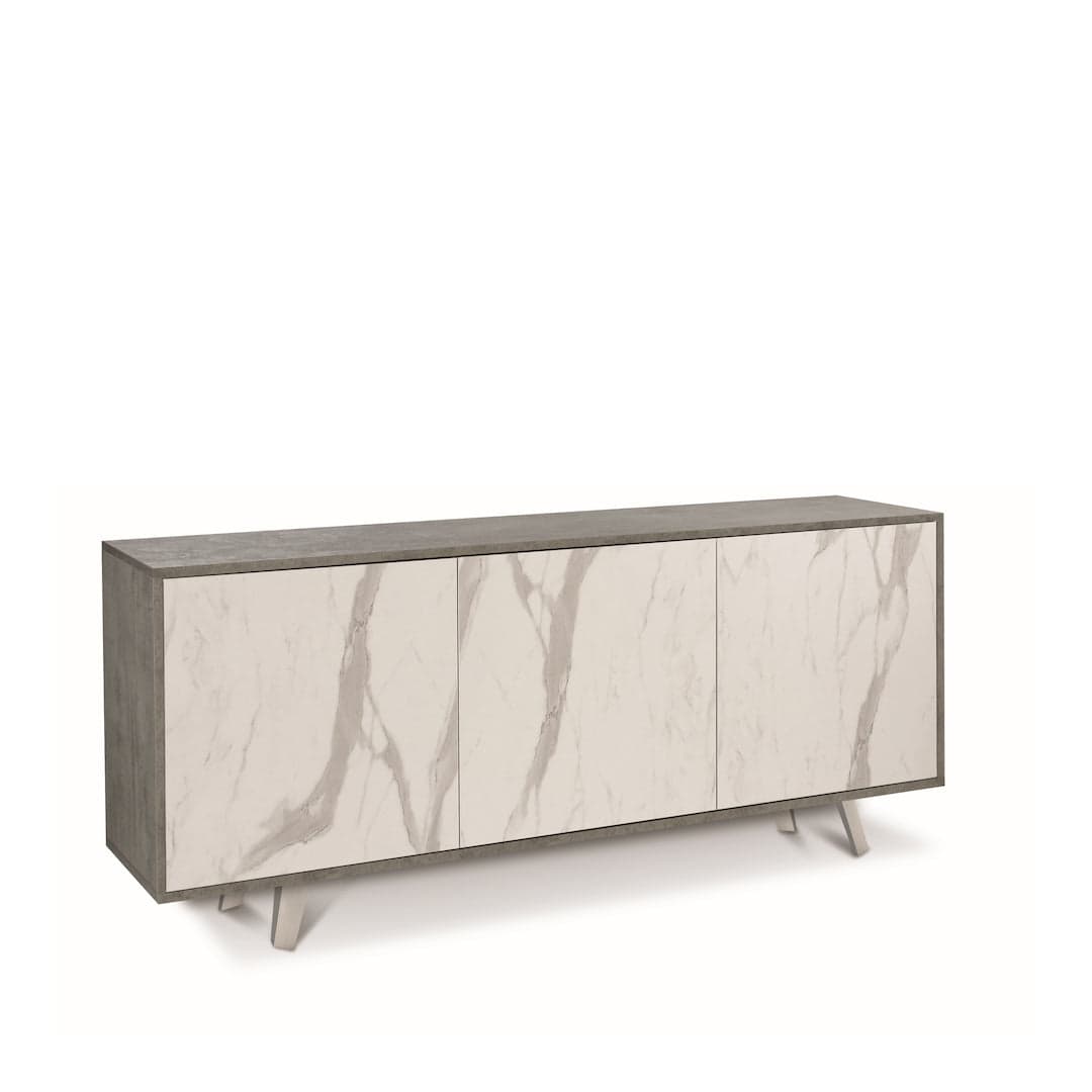 Madia moderna a tre ante con apertura push-pull - 74 x 177 x 41 cm - 19