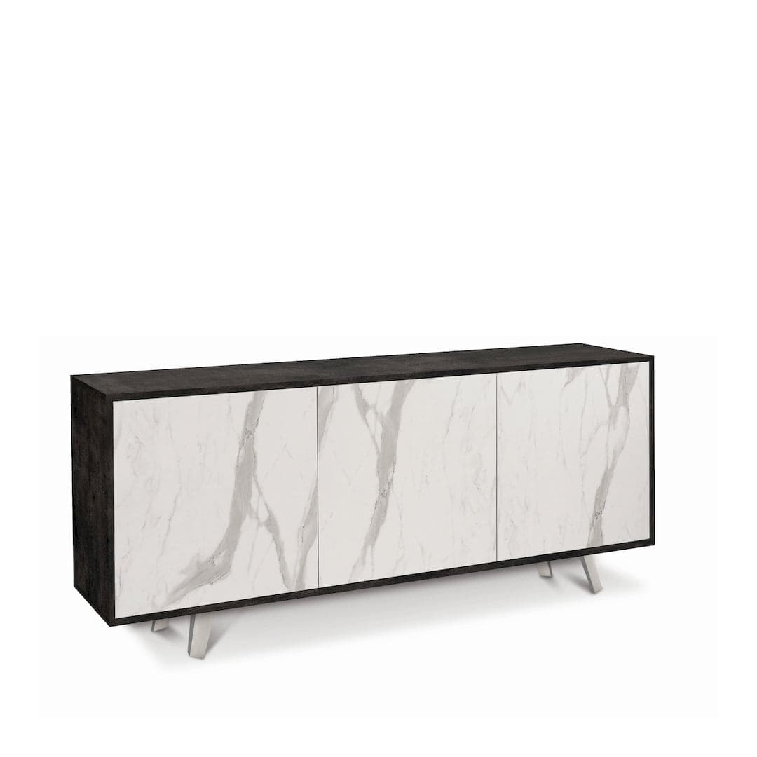 Madia moderna a tre ante con apertura push-pull - 74 x 177 x 41 cm - 5