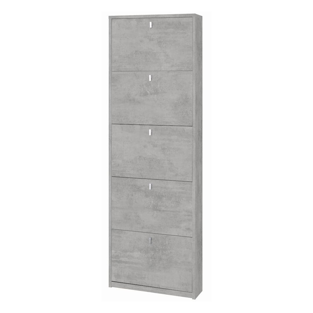 Scarpiera a cinque ante a ribalta dal design salvaspazio - 190 x 63 x 18 cm - 11