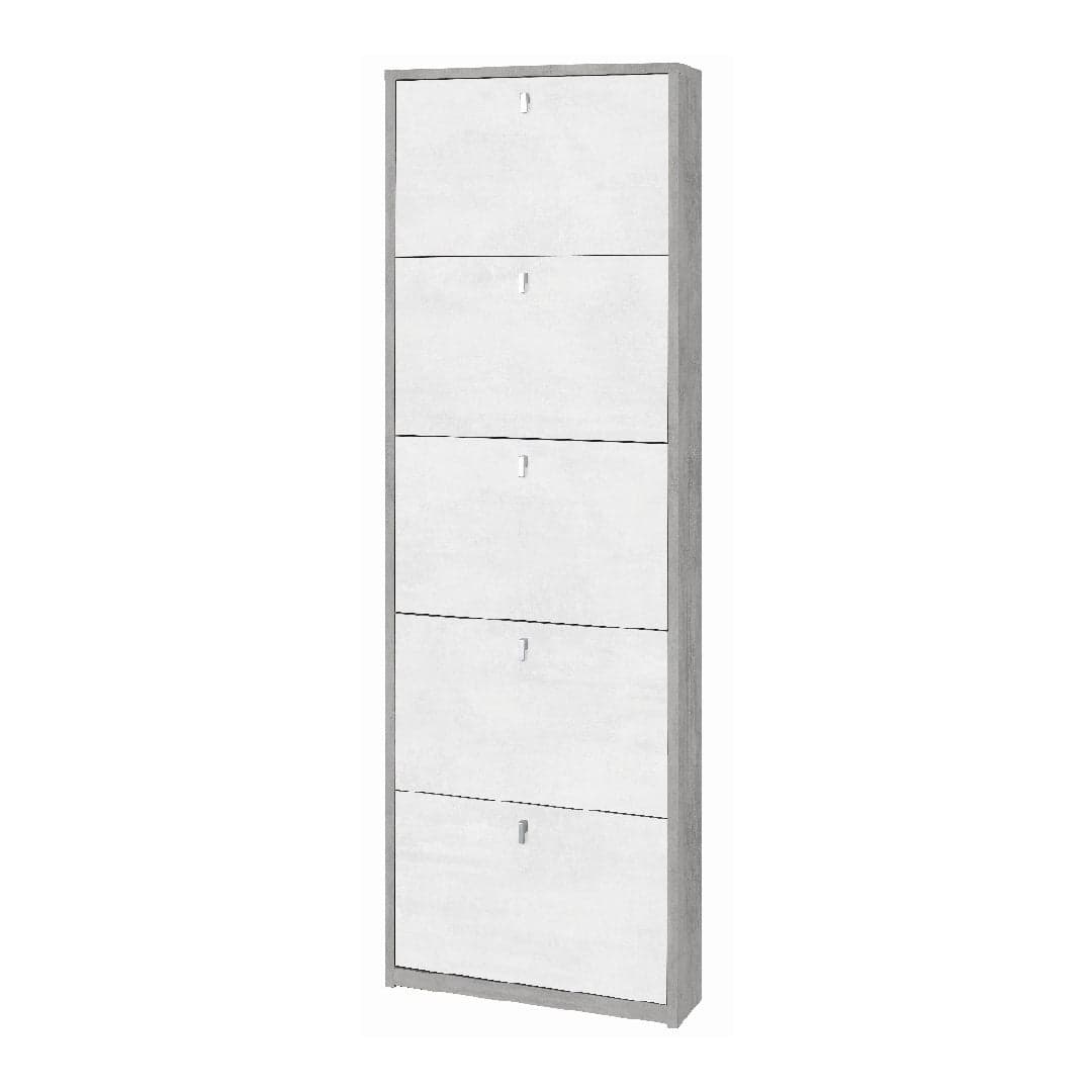 Scarpiera a cinque ante a ribalta dal design salvaspazio - 190 x 63 x 18 cm - 15