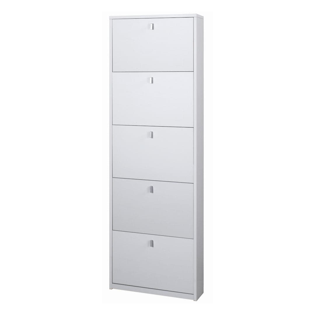 Scarpiera a cinque ante a ribalta dal design salvaspazio - 190 x 63 x 18 cm - 14