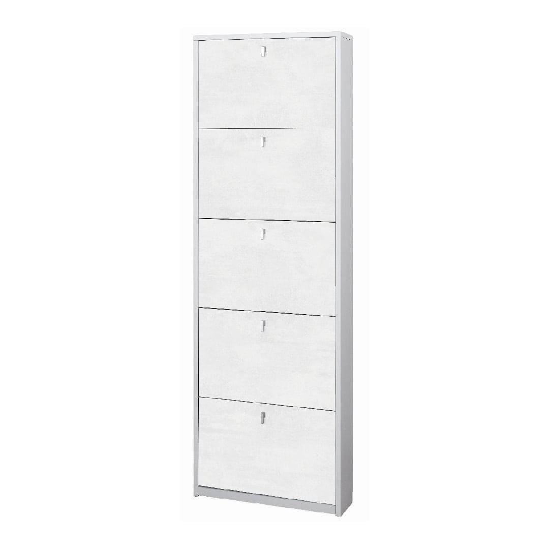 Scarpiera a cinque ante a ribalta dal design salvaspazio - 190 x 63 x 18 cm - 2