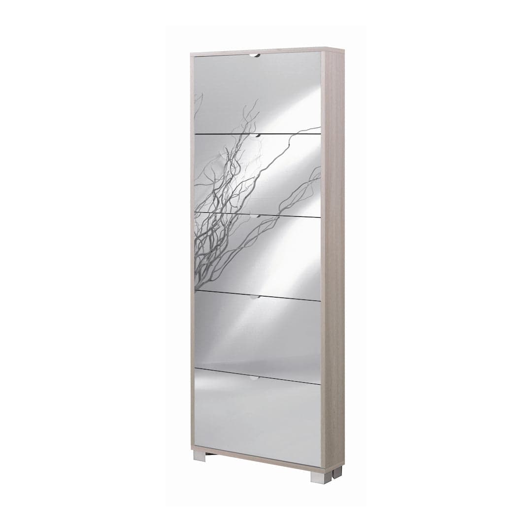 Scarpiera a cinque ante a ribalta con specchio dal design moderno - 190 x 70 x 18 cm - 15
