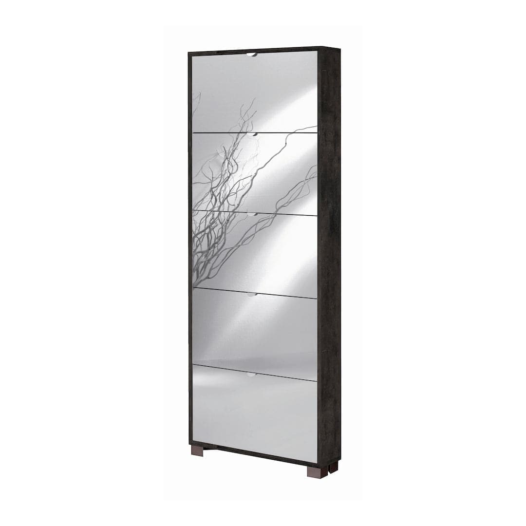Scarpiera a cinque ante a ribalta con specchio dal design moderno - 190 x 70 x 18 cm - 6
