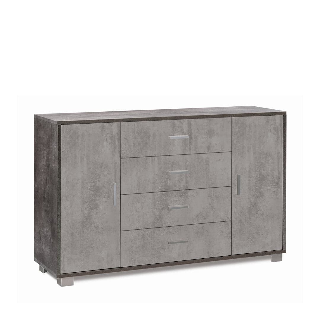 Mobile a due ante con quattro cassetti dal design moderno - 86 x 136 x 41 cm - 34