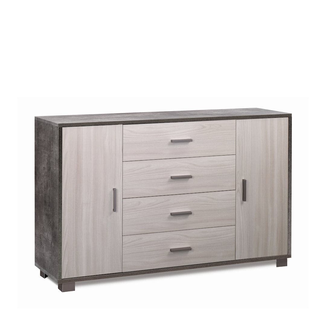 Mobile a due ante con quattro cassetti dal design moderno - 86 x 136 x 41 cm - 18