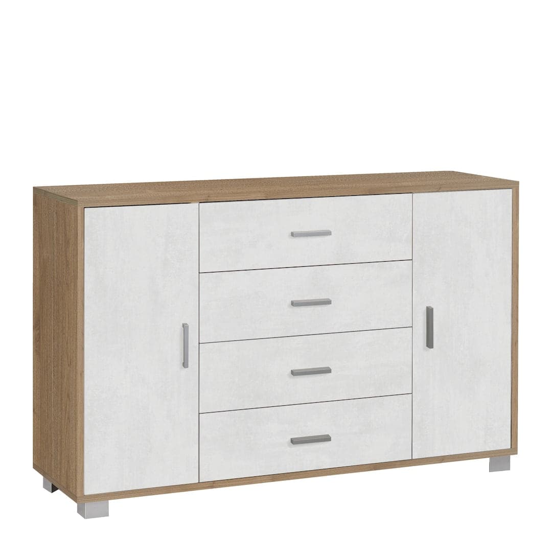 Mobile a due ante con quattro cassetti dal design moderno - 86 x 136 x 41 cm - 8