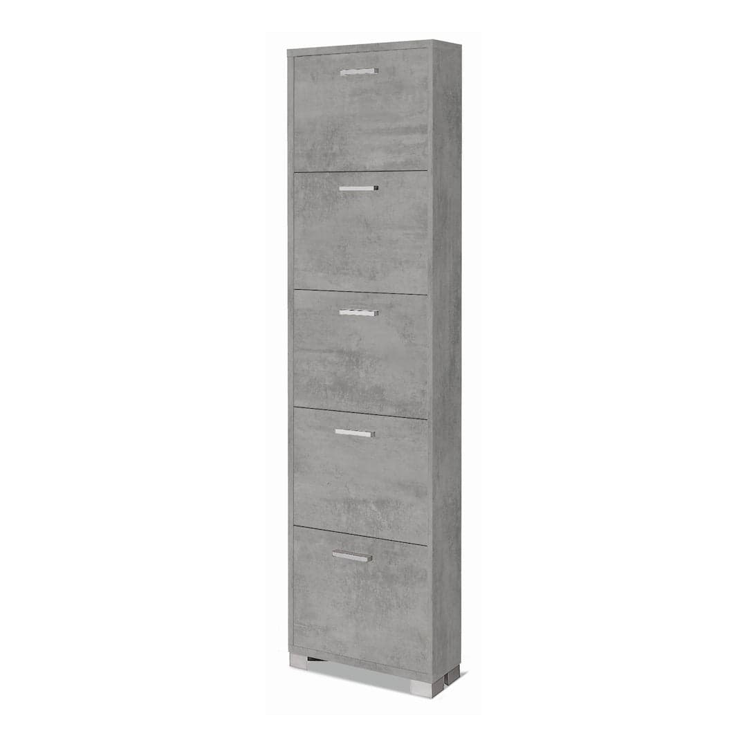 Scarpiera a cinque ante a ribalta dal design compatto - 190 x 50 x 18 cm - 30