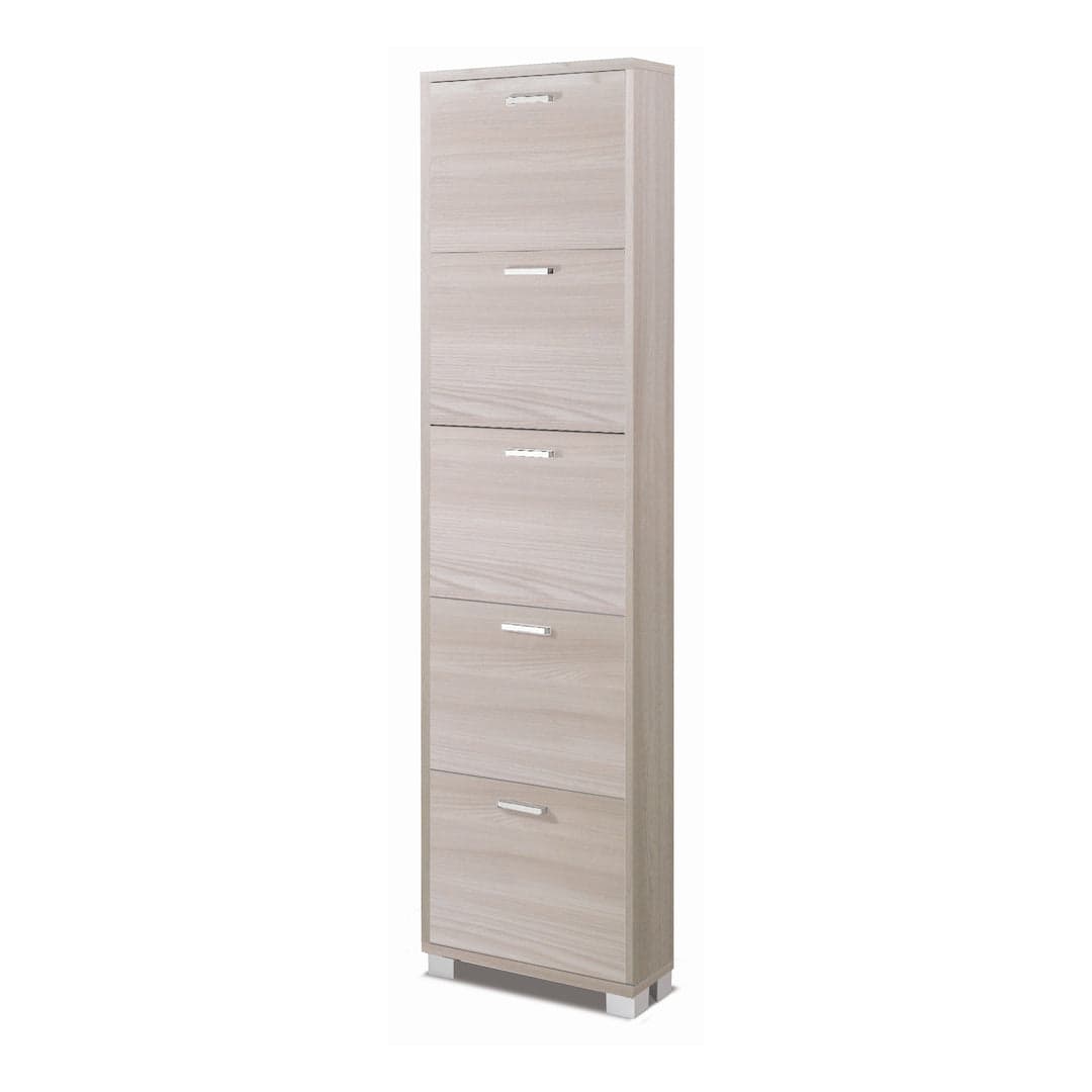 Scarpiera a cinque ante a ribalta dal design compatto - 190 x 50 x 18 cm - 36