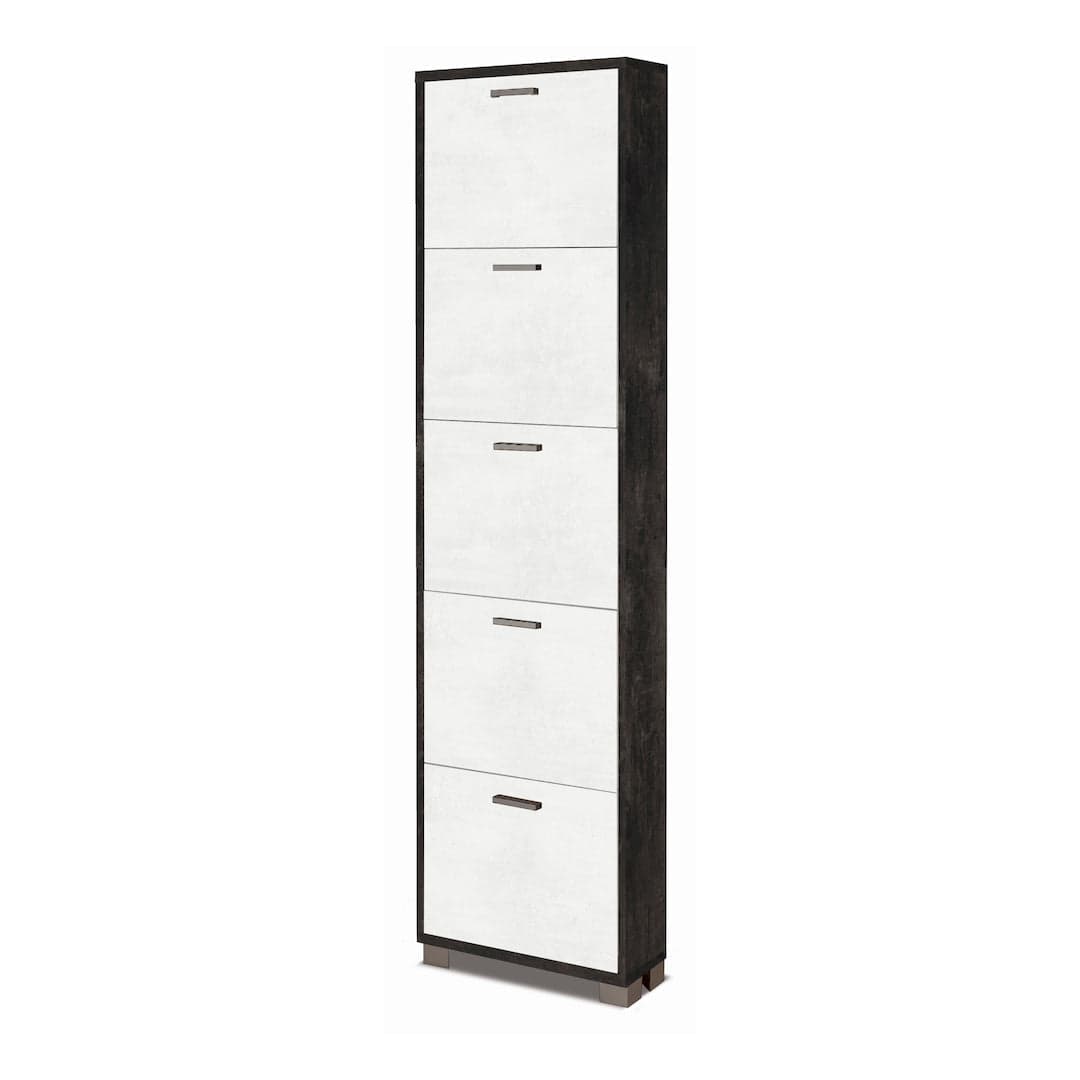 Scarpiera a cinque ante a ribalta dal design compatto - 190 x 50 x 18 cm - 39