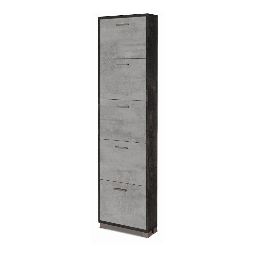 Scarpiera a cinque ante a ribalta dal design compatto - 190 x 50 x 18 cm - 37