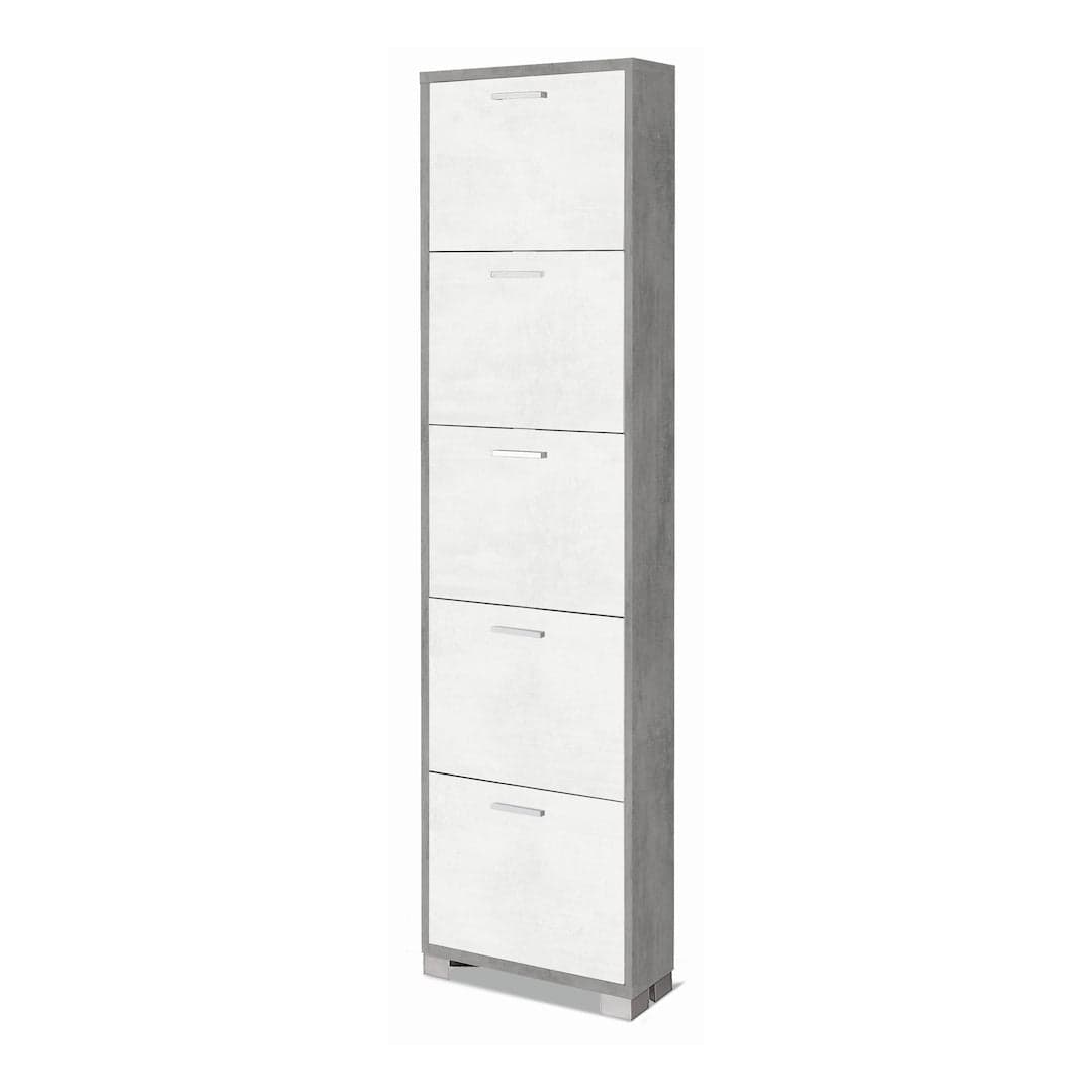 Scarpiera a cinque ante a ribalta dal design compatto - 190 x 50 x 18 cm - 32