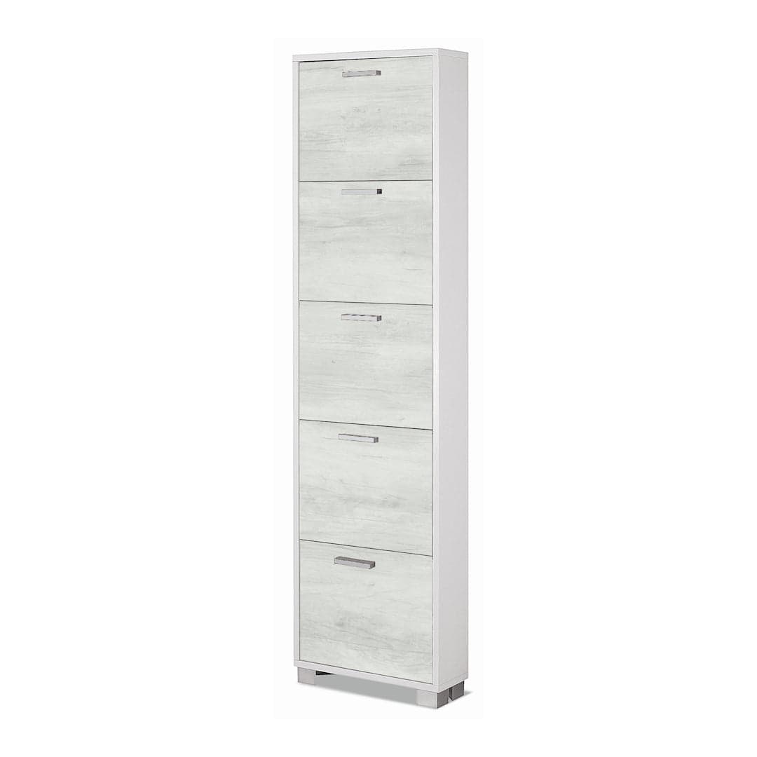 Scarpiera a cinque ante a ribalta dal design compatto - 190 x 50 x 18 cm - 28