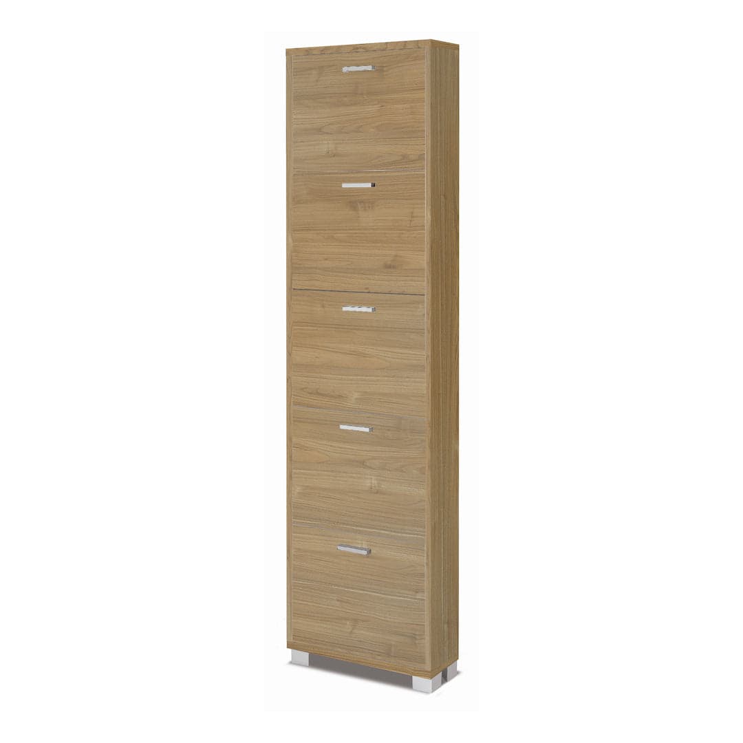 Scarpiera a cinque ante a ribalta dal design compatto - 190 x 50 x 18 cm - 33
