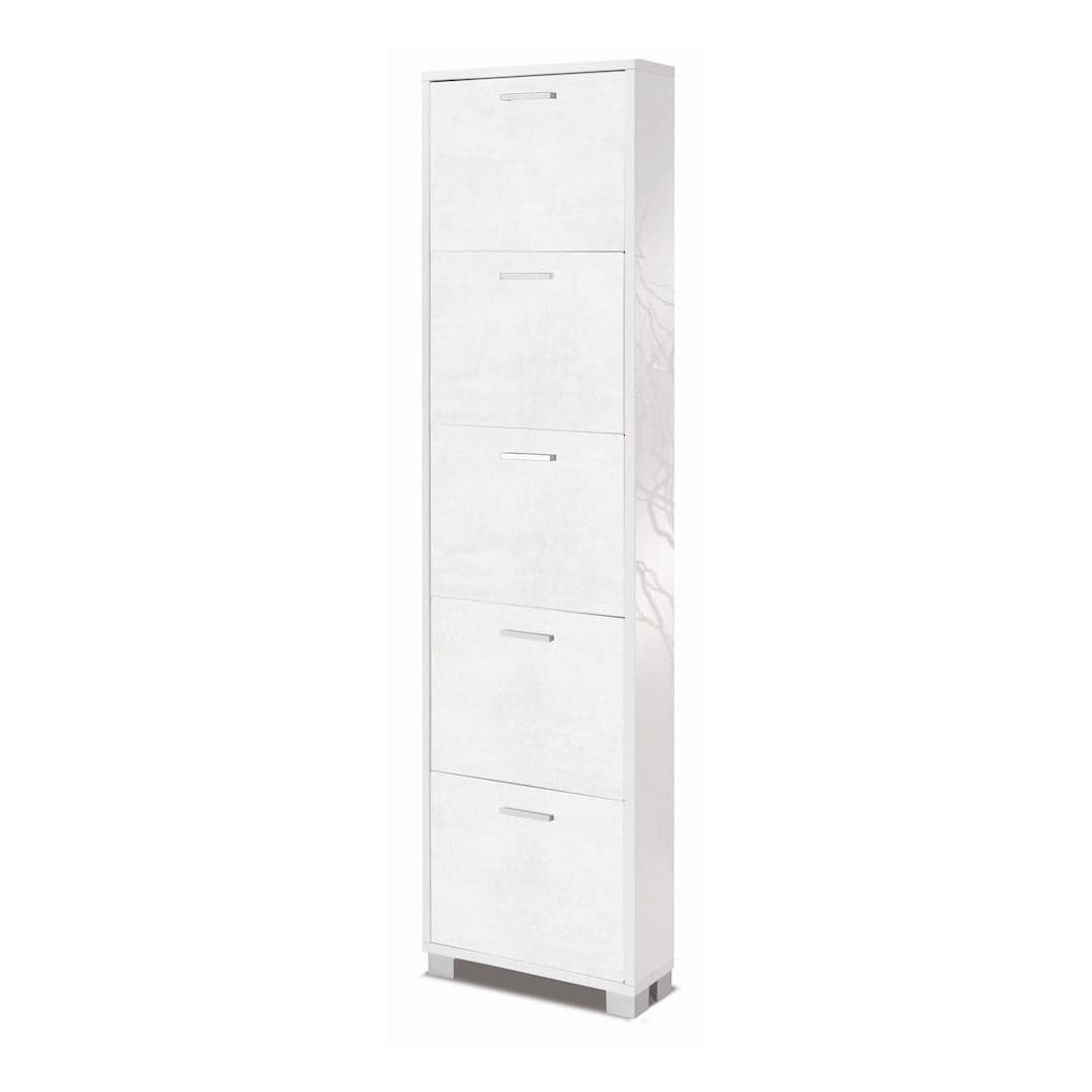 Scarpiera a cinque ante a ribalta dal design compatto - 190 x 50 x 18 cm - 45