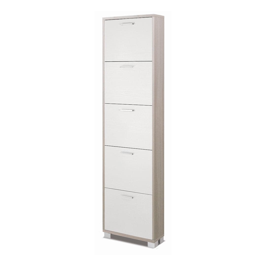 Scarpiera a cinque ante a ribalta dal design compatto - 190 x 50 x 18 cm - 11