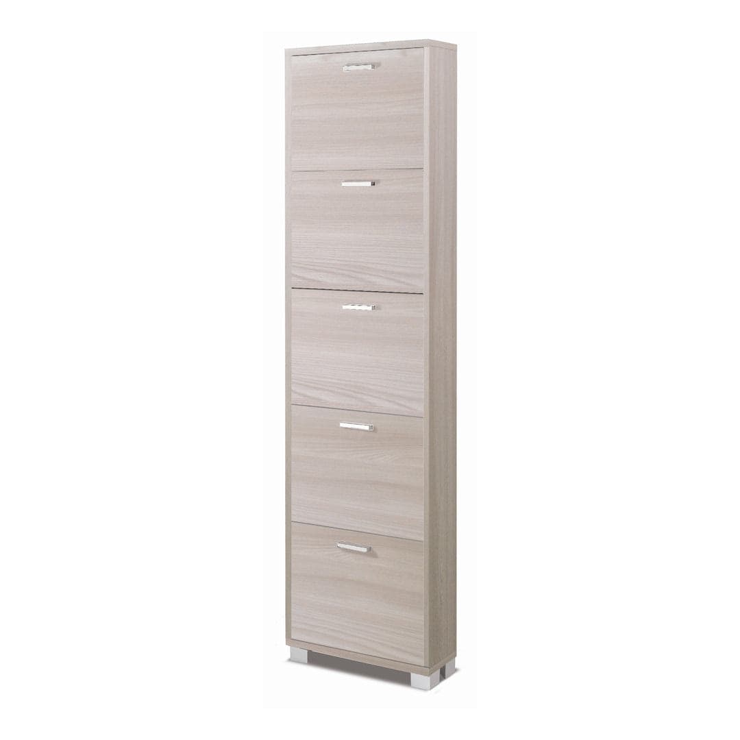 Scarpiera a cinque ante a ribalta dal design compatto - 190 x 50 x 18 cm - 12