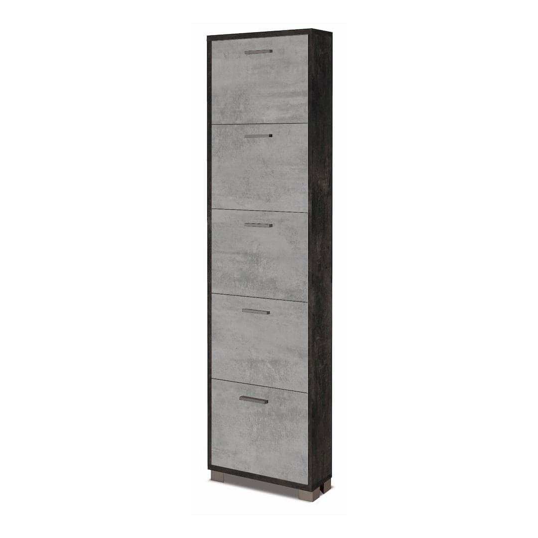 Scarpiera a cinque ante a ribalta dal design compatto - 190 x 50 x 18 cm - 13