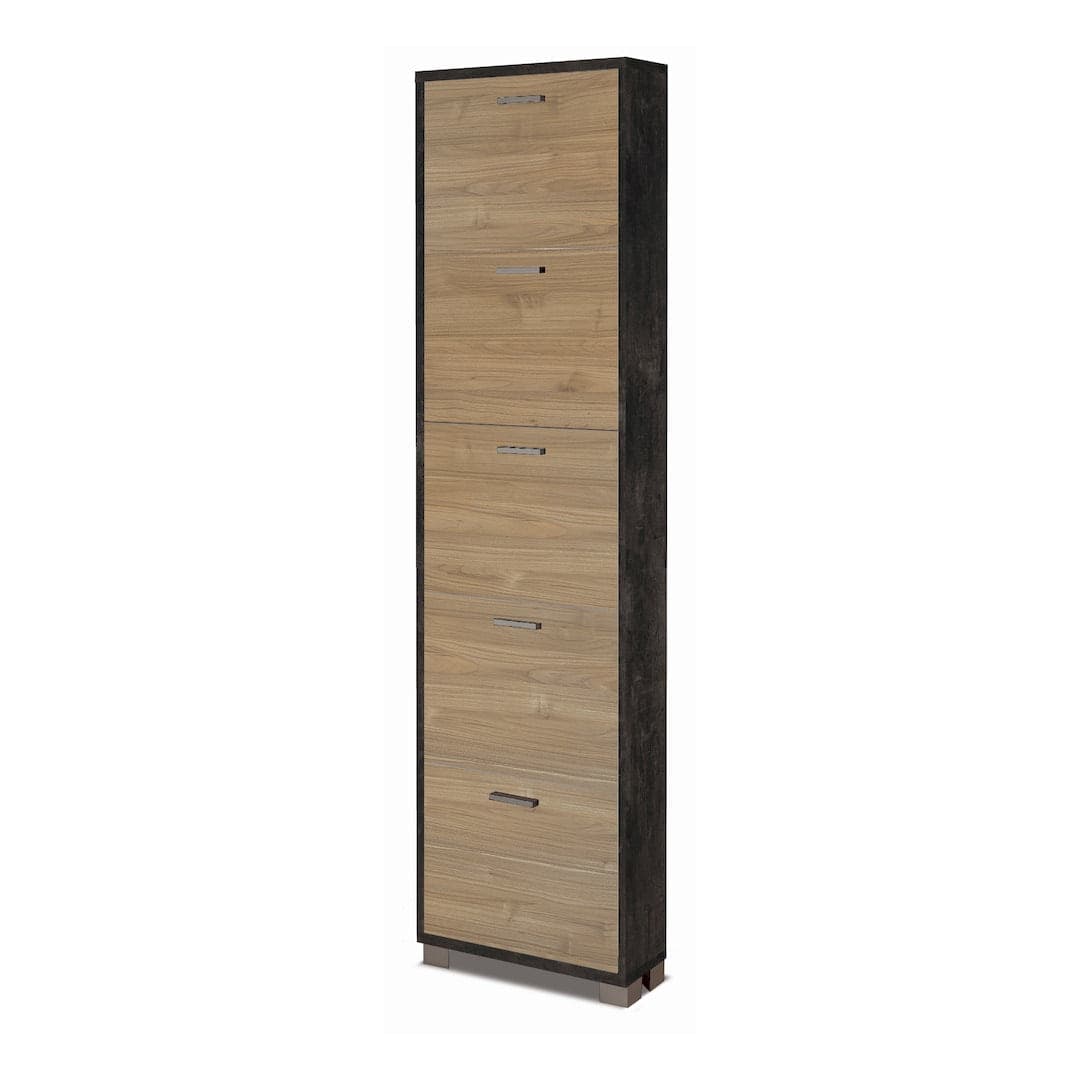 Scarpiera a cinque ante a ribalta dal design compatto - 190 x 50 x 18 cm - 14