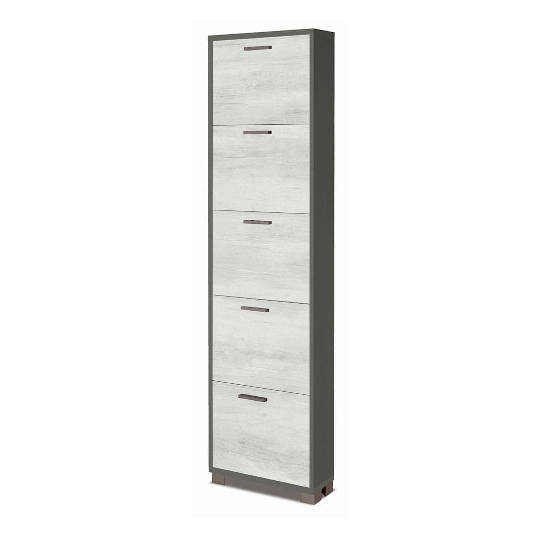 Scarpiera a cinque ante a ribalta dal design compatto - 190 x 50 x 18 cm - 16