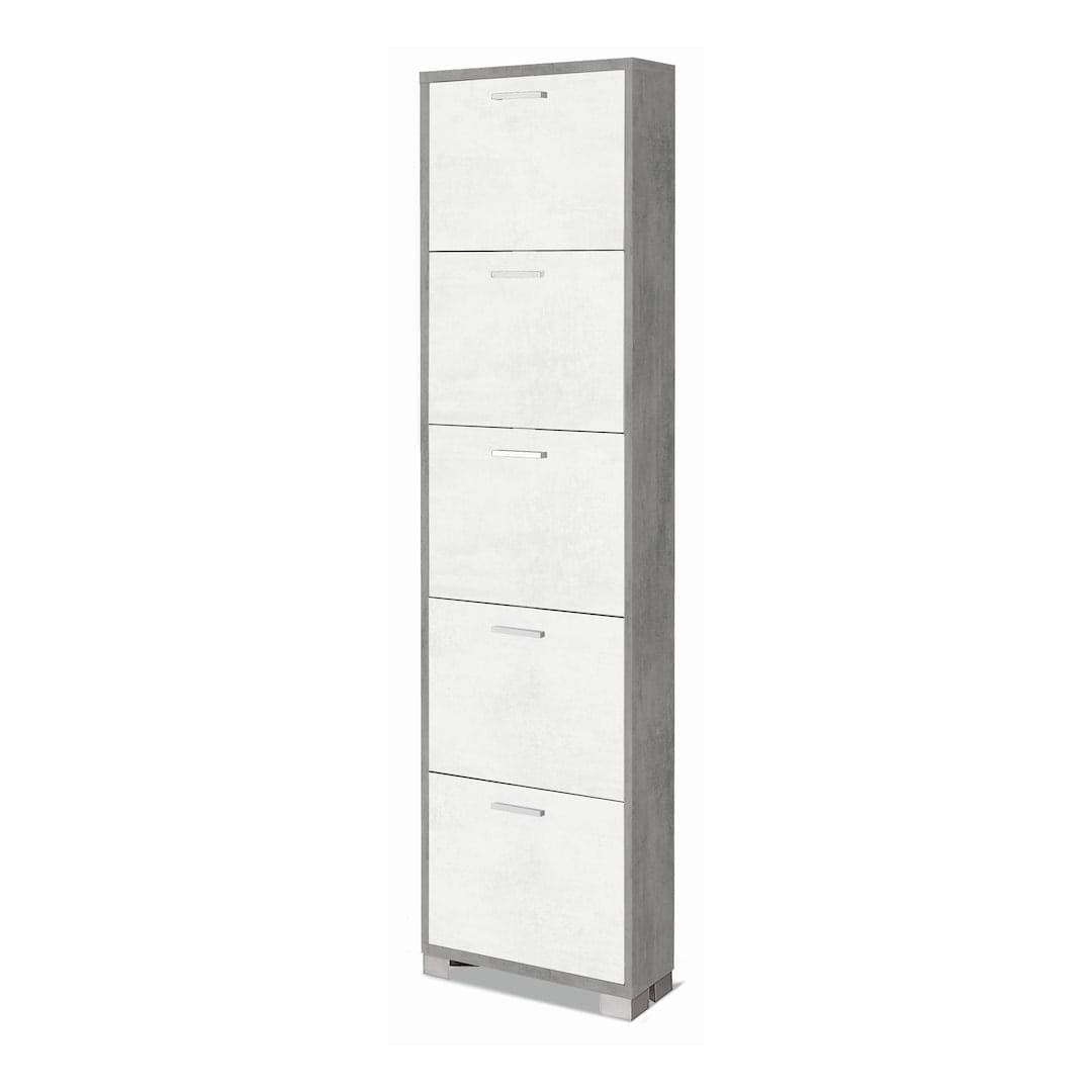 Scarpiera a cinque ante a ribalta dal design compatto - 190 x 50 x 18 cm - 8