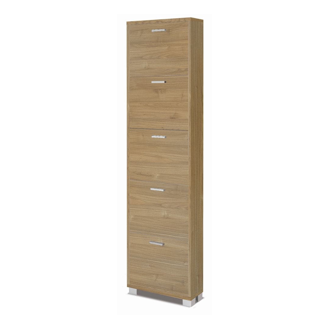 Scarpiera a cinque ante a ribalta dal design compatto - 190 x 50 x 18 cm - 9
