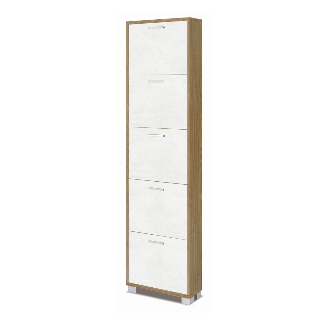 Scarpiera a cinque ante a ribalta dal design compatto - 190 x 50 x 18 cm - 10