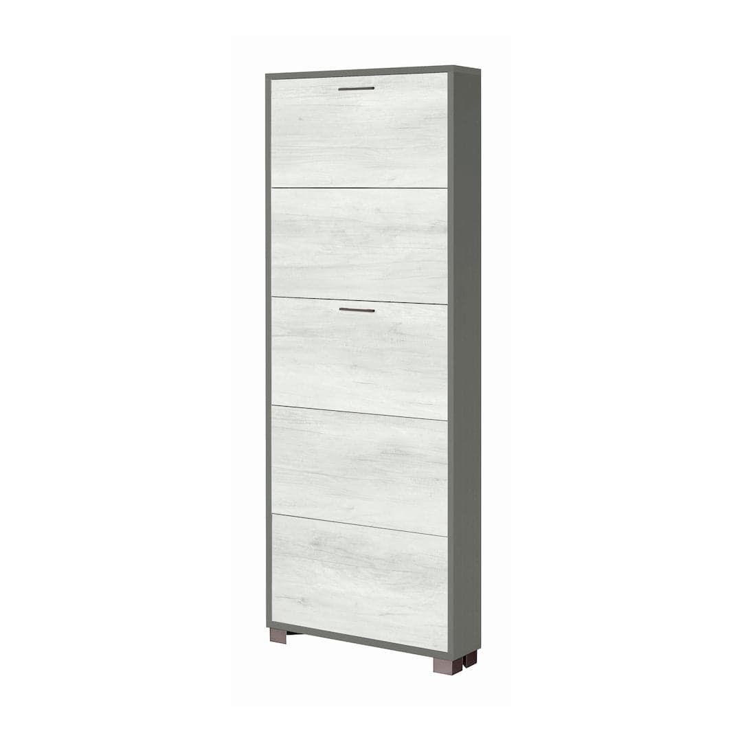 Scarpiera a cinque ante a ribalta dal design salvaspazio - 190 x 70 x 18 cm - 53