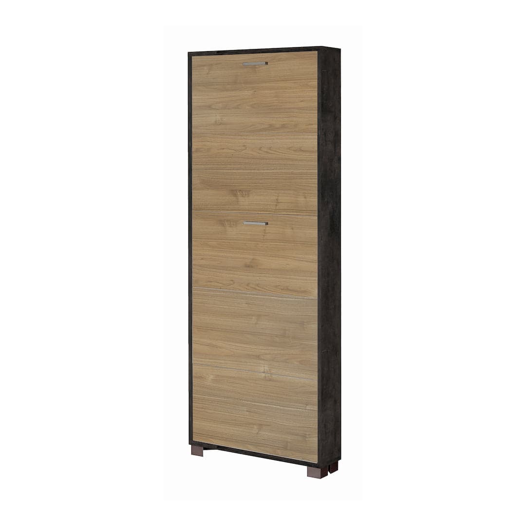Scarpiera a cinque ante a ribalta dal design salvaspazio - 190 x 70 x 18 cm - 48