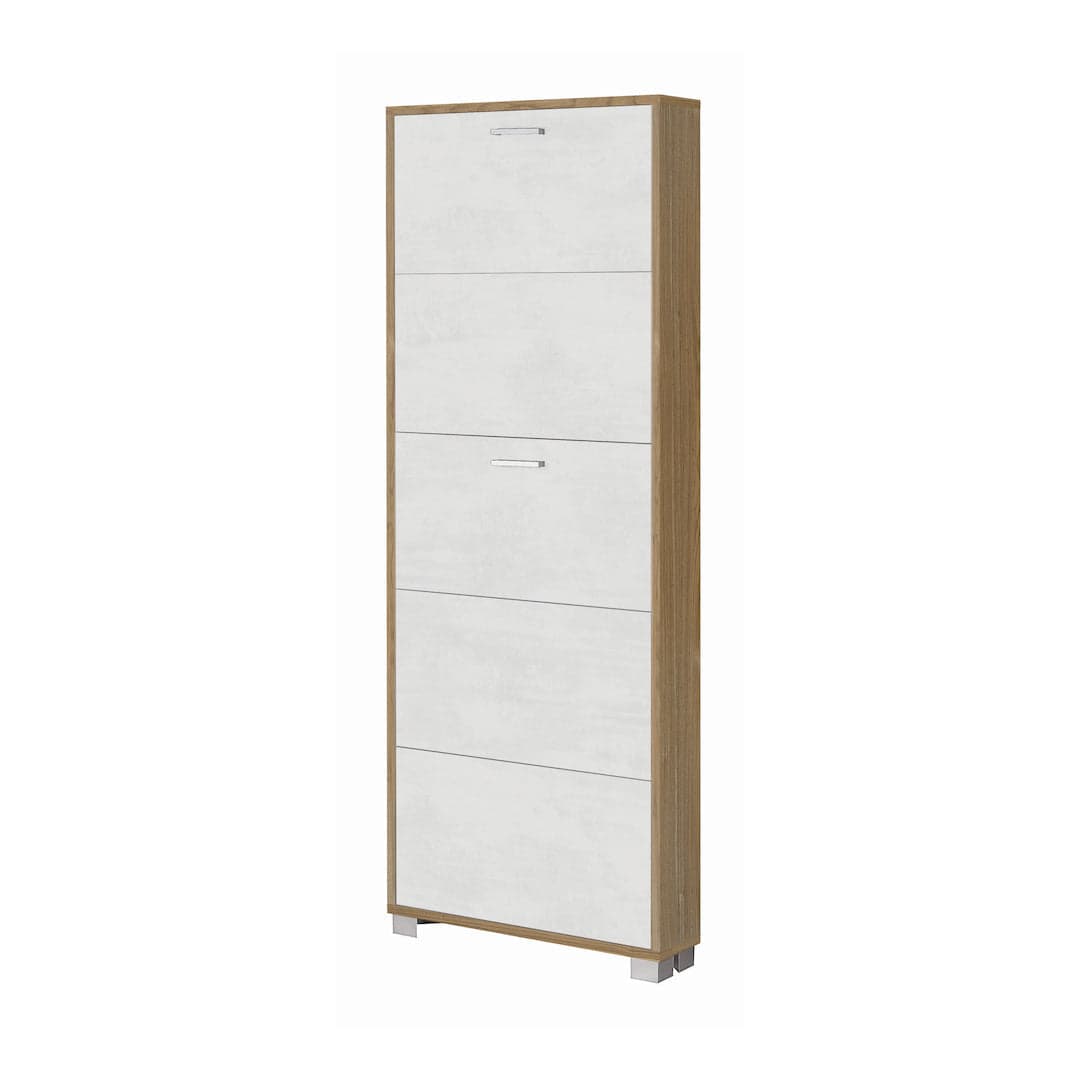 Scarpiera a cinque ante a ribalta dal design salvaspazio - 190 x 70 x 18 cm - 43