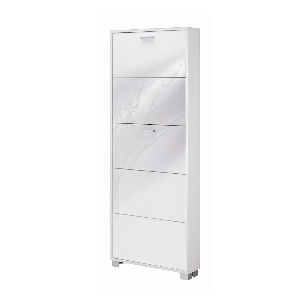 Scarpiera a cinque ante a ribalta dal design salvaspazio - 190 x 70 x 18 cm - 54