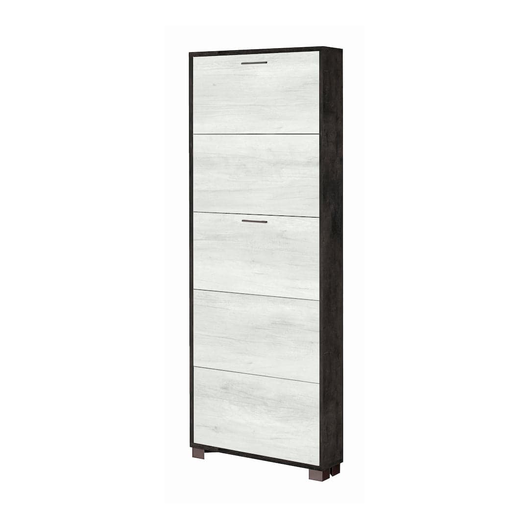 Scarpiera a cinque ante a ribalta dal design salvaspazio - 190 x 70 x 18 cm - 51