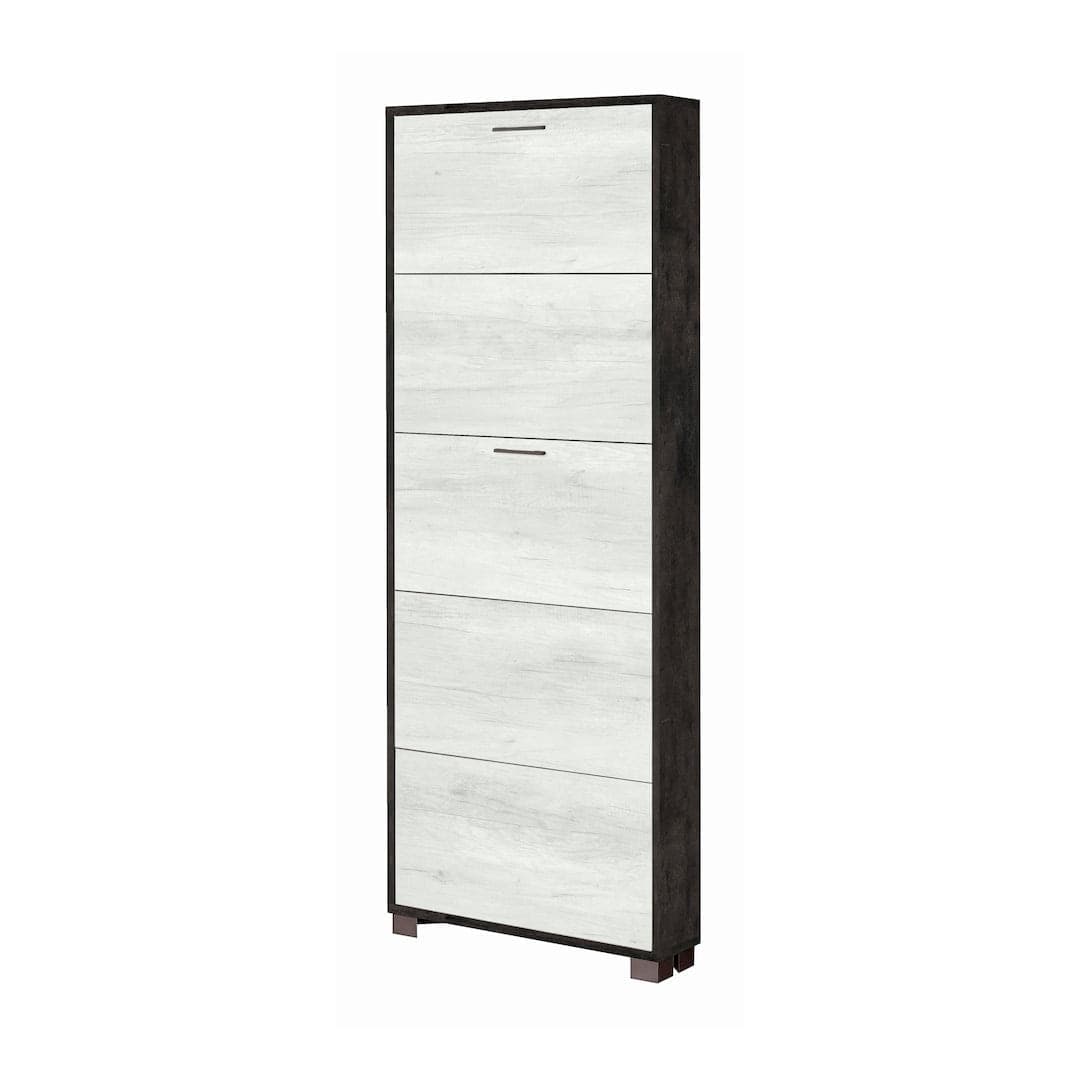 Scarpiera a cinque ante a ribalta dal design salvaspazio - 190 x 70 x 18 cm - 21