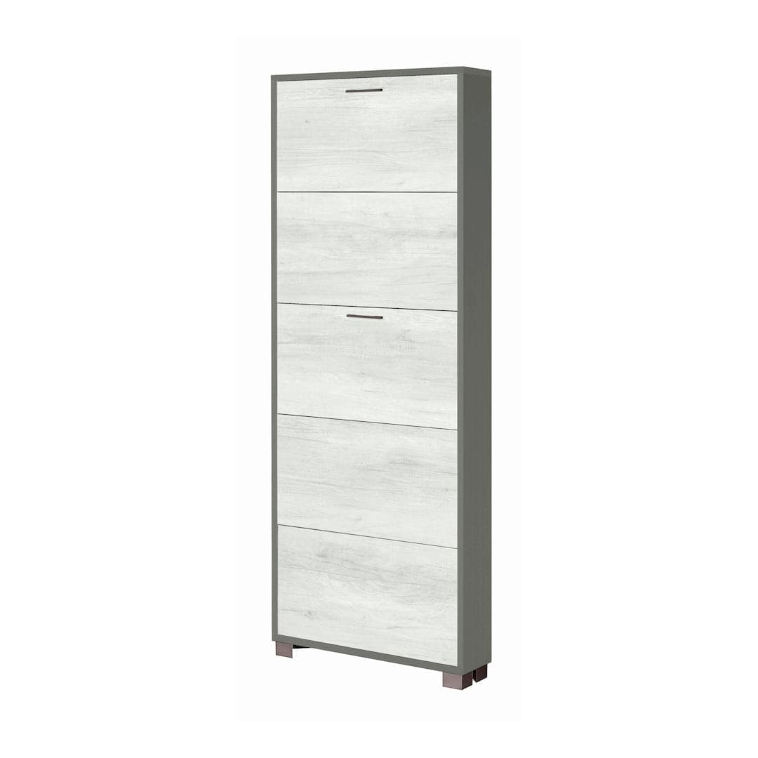 Scarpiera a cinque ante a ribalta dal design salvaspazio - 190 x 70 x 18 cm - 23