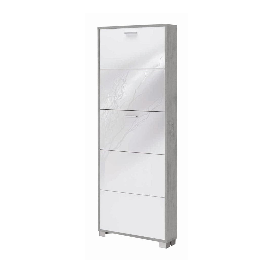 Scarpiera a cinque ante a ribalta dal design salvaspazio - 190 x 70 x 18 cm - 25
