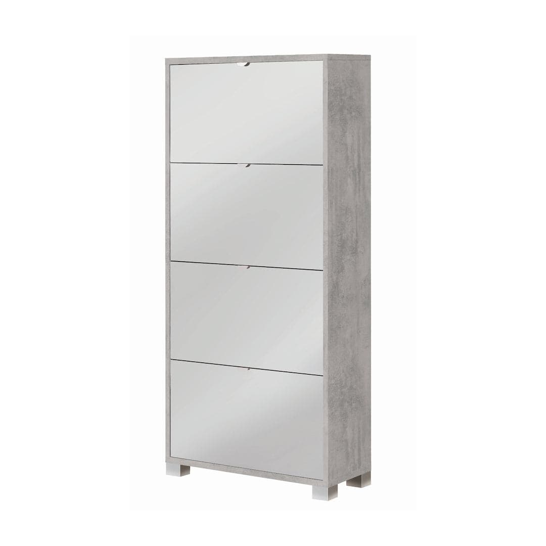 Scarpiera a quattro ante a ribalta con specchio a doppia profondità - 154 x 70 x 29 cm - 2