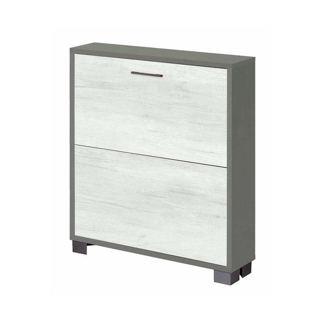 Scarpiera a due ante a ribalta dal design compatto - 80 x 70 x 18 cm - 16