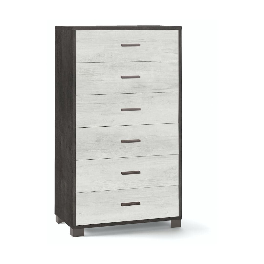 Cassettiera a sei cassetti spaziosa dal design moderno - 124 x 70 x 41 cm - 41