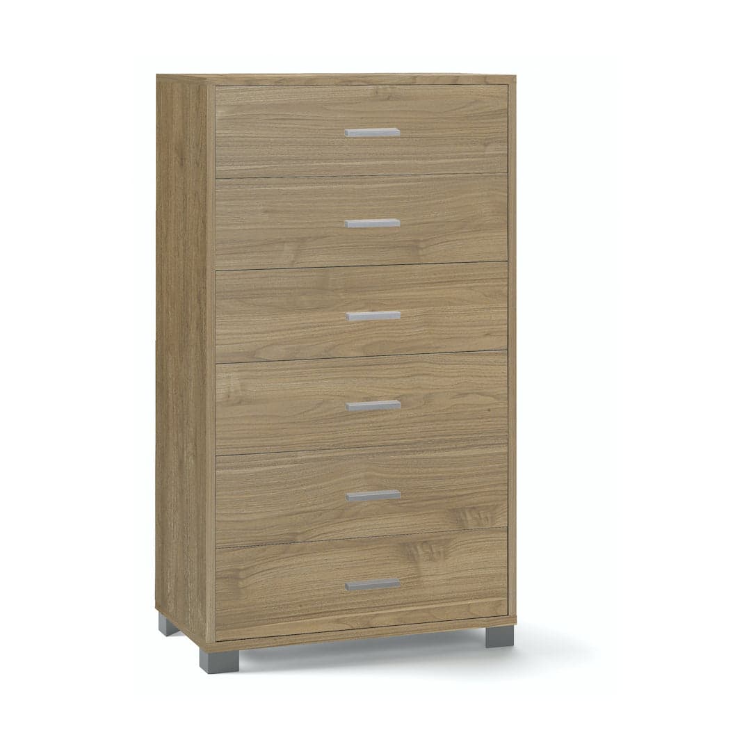 Cassettiera a sei cassetti spaziosa dal design moderno - 124 x 70 x 41 cm - 33