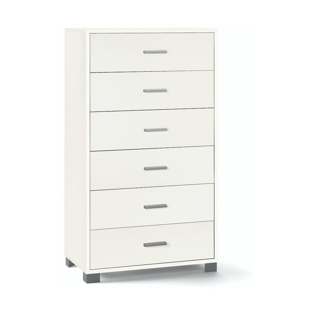 Cassettiera a sei cassetti spaziosa dal design moderno - 124 x 70 x 41 cm - 24