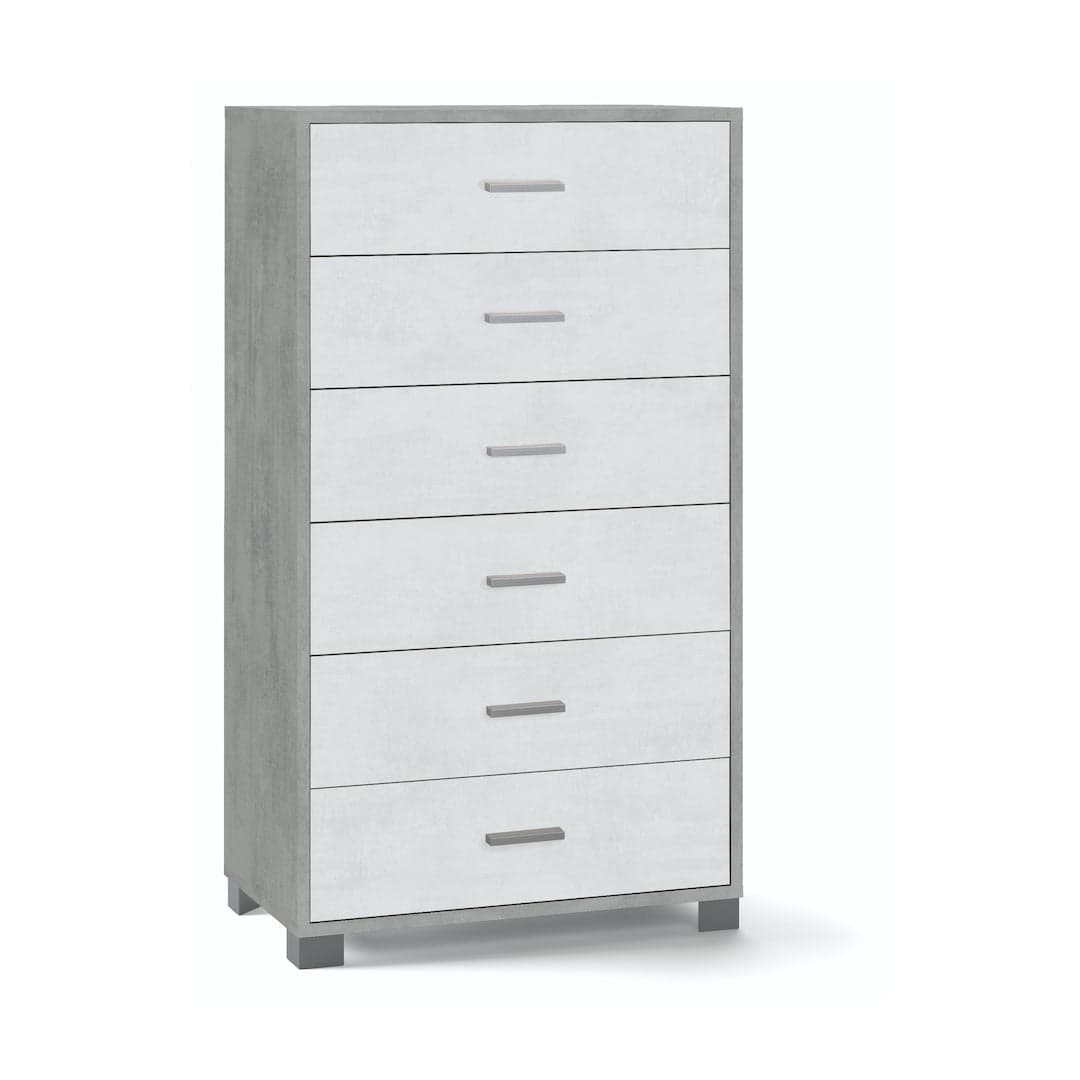Cassettiera a sei cassetti spaziosa dal design moderno - 124 x 70 x 41 cm - 31